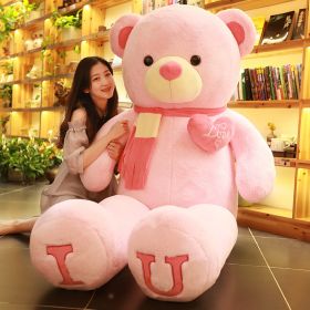 Large Plush Toy Teddy Bear Birthday Gift (Option: Pink Scarf IU-Total length 120cm)