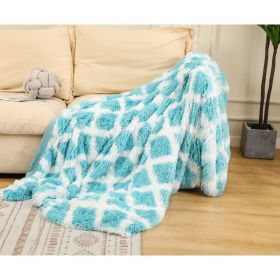 Tie Dyed Winter Double Layer Blanket (Option: Blue Plaid-80x120cm)