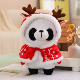 Christmas Scarf Plush Panda Small Size (Option: Red White Dot Cloak-30cm Plus Handbag)