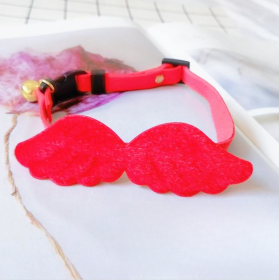 Dogcat Collar Bell Angel Wings Adjustable Collar (Option: Red-S Code)