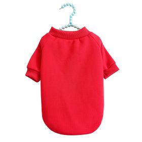 Pet Sweater Breathable Warm With Velvet Dog Clothes (Option: Red-M)