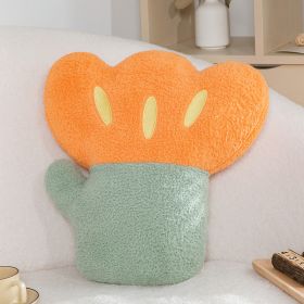 Simple Floral Cushion Sofa Girl Bedroom Pillow Teddy Plush Window Cushion Bedside Decoration (Option: Orange Flowers-45cm)