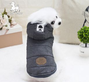 Teddy Pet Clothing Two-leg Cotton-padded Clothes (Option: Dark Gray-M)