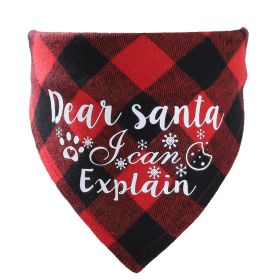 Christmas Pet Saliva Towel DIY Dog Triangle (Option: Red 7-L 25to48cm)