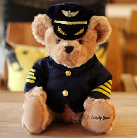 Police Bear Wearing Uniform Plush Toy (Option: Captain Bear-30cm)