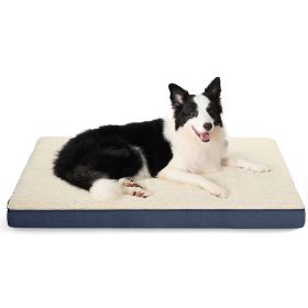 Dog Cage Mat Removable And Washable Sponge Kennel Pet Pad (Option: Blue And White-M 76x51x75CM)