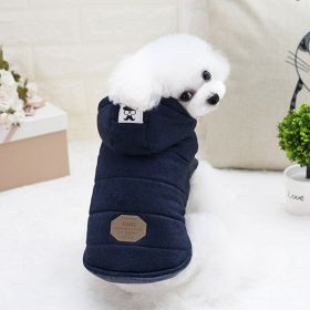 Teddy Pet Clothing Two-leg Cotton-padded Clothes (Option: Purplish Blue-L)