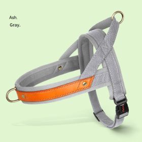 Dog's Straps Dog Breast Collar Hand Holding Rope Vest-style Jarre Aero Bull Dog Leash (Option: Modern Gray Single Chest Back-L)