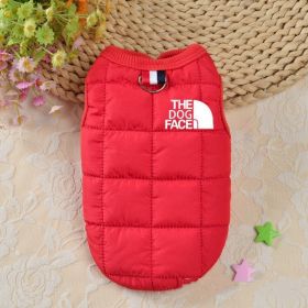 New Fleece-lined Pet Dog Clothing (Option: Red-XL)