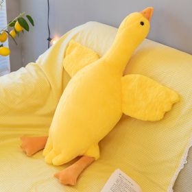 Sand Carving Duck Big White Geese Plush Doll Dehaired Angora Long Sleeping Pillow Birthday Gift (Option: Yellow-40cm 200g)