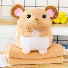 Mouse Doll Cute Sleeping Doll Pillow Plush Toy Hand Warmers Three In One Blanket Car Cushion (Option: Brown-Hand Warmers 40 √ó 35)