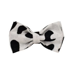 New Cows On White Background Dog Collar Bow Dog Back Suit (Option: Bowknot-XL)